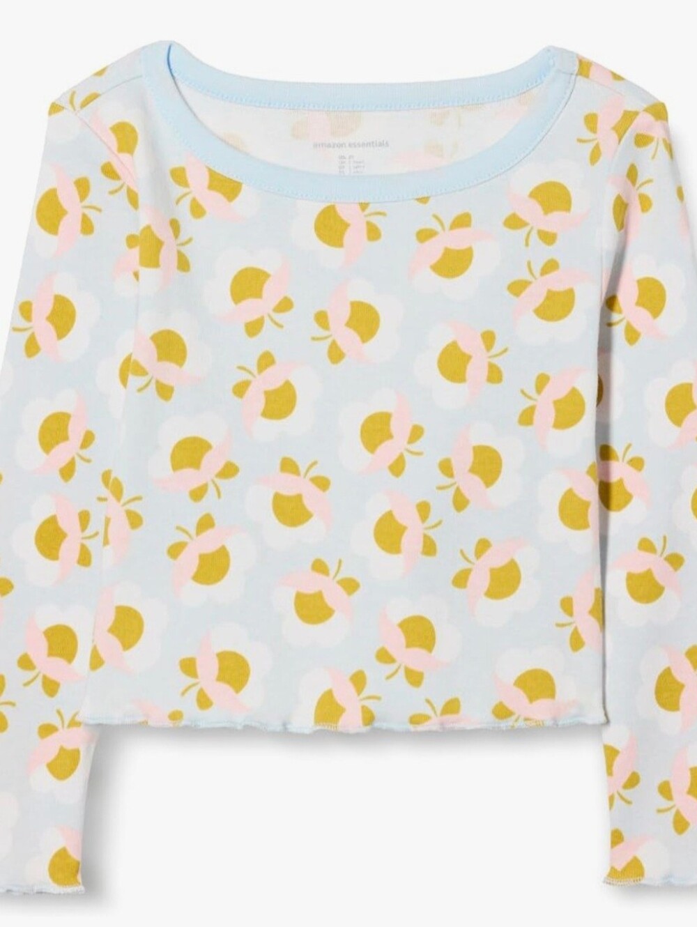 Amazon Essentials Girls Toddlers' Long-Sleeve Cropped Rib Top